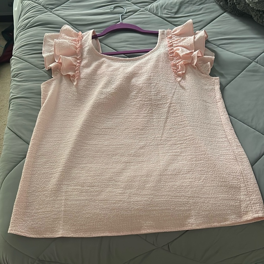 Pink Ruffle Sleeve Top